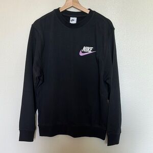 Nike Black Crewneck Sweater with Pink Logo
